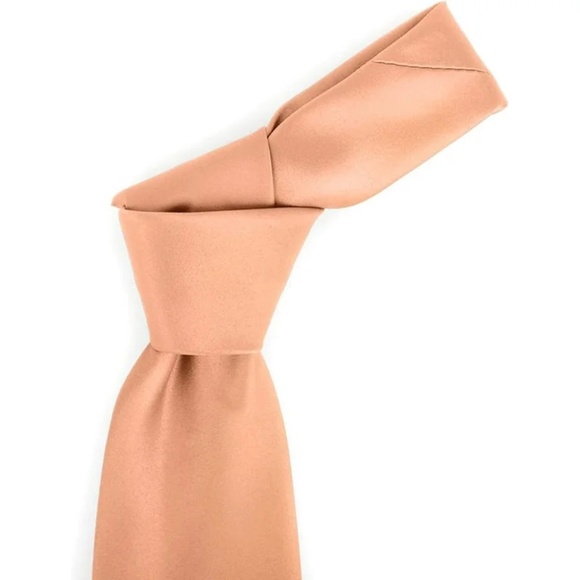 Coral Umo Lorenzo Poly Solid Satin Tie - Picture 2 of 3